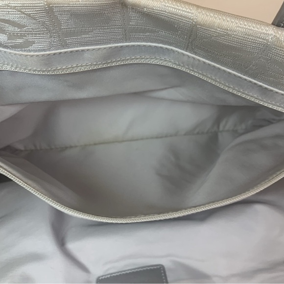 Chanel Rare Silver Travel Line Fabric Tote with Silver Leather Handles - Picture 15 of 17